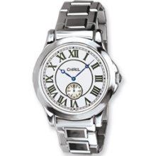 Mens ChiselÂ® Tungsten Stainless Steel White Dial Watch