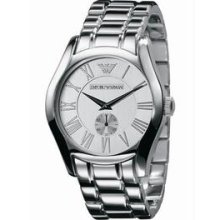 Men's Classic Stainless Steel Case and Bracelet Silver Tone Dial Date
