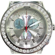 Mens Diamond Aqua Master MOP Watch 19636 Round Cut G Color 8.00ct