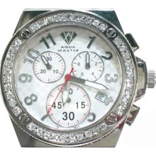 Mens Diamond Aqua Master Watch Round Cut G Color Bezel 110 3.00ct
