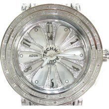 Mens Diamond Aqua Techno Speeding White Color Dial with Watch 2.50ct