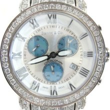 Mens Diamond Benny & Co Watch Round Cut F Color Full Ice 12.50ct