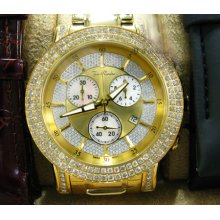 Mens Diamond Yellow Stainless Steel Joe Rodeo Trooper JTRO-8 6.00ct