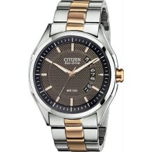 Men's Drive Two Tone Stainless Steel Case and Bracelet Brown Dial Date Display