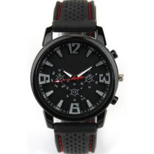 Mens Fashion Military Pilot Aviator Army Style Silicone Sport Wrist Watch J