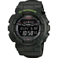 Men's G-Shock G-Lide Plastic Resin Case Nylon Bracelet Black Tone Digi