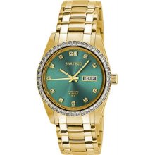 Men's Gold Tone Automatic Dress Watch Green Dial