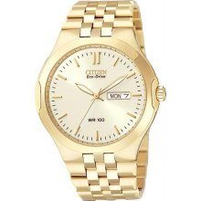 Men's Gold Tone Corso Eco-Drive Stainless Steel Champagne Dial