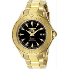Men's Gold Tone Stainless Steel Pro Diver Automatic Black Dial