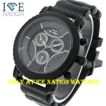 Mens Iced Out Ice Nation Hip Hop Watch With Bullet Band 1534