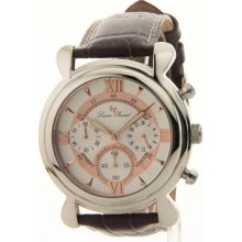 Mens Lucien Piccard Professional Leather Chronograph Watch 28168SL