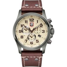 Men's Luminox Atacama Field Chronograph Alarm 1940 Series Ivory/Brown Watch