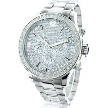 Mens Luxurman Watches: Large Diamond Bezel Watch 2ct