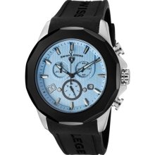 Men's Monte Carlo Chrono Light Blue Textured Dial Black IP Bezel ...