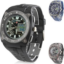 Men's Multi-Functional Rubber Analog Multi-Movement Digital Wrist Watch (Assorted Colors)