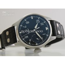 Mens New Big Pilot Automatic Stainless Steel Leather Strap New Wrist