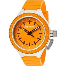 Men's Orange Dial Orange Polyurethane ...