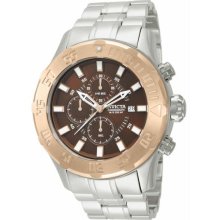 Men's Pro Diver Chronograph Stainless Steel Case and Bracelet Brown T