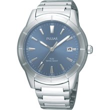 Mens Pulsar Stainless Steel Blue Dial Watch