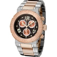 Men's Reserve Black Dial Stainless Steel & 18k Rose Gold