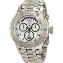 Men's Reserve Stainless Steel Case and Bracelet Chronograph Silver Dial Day and