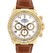 Men's Rolex Cosmograph Daytona 18k Gold Watch 16518 White Dial