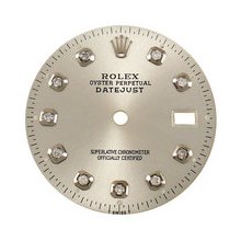 Mens Rolex Datejust Aftermarket Diamond Dial, Silver, White Gold