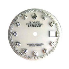 Mens Rolex Datejust Aftermarket White MOP Diamond String Dial