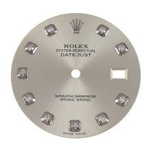 Mens Rolex Datejust Factory Diamond Dial, Silver, White Gold