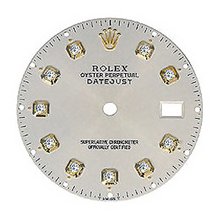 Mens Rolex Datejust Factory Diamond Dial, Silver, Yellow Gold