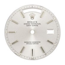 Mens Rolex Day-Date President Dial, Silver, White Gold Indicies