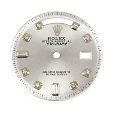 Mens Rolex Day-Date President AM Diamond Dial, Silver, White Gold