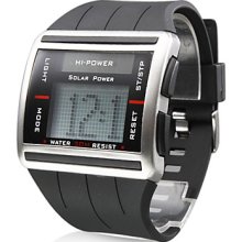 Men's Scrollable Rubber Digital Wrist Automatic Watch (Black)
