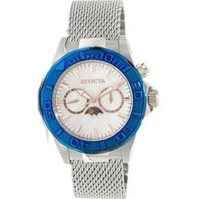 Men's Sea Wizard Stainless Steel Case and Mesh Bracelet Silver Tone Dial Blue To