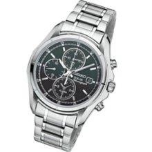 Men's Seiko Solar Alarm Silver-Tone Stainless Steel Watch with Round
