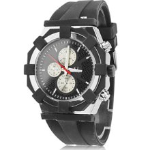 Men's Silicone Analog Quartz Wrist Casual Watch gz0007008 (Black)