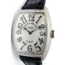 Mens Small Franck Muller Curvex White Gold Diamond 5850SCD Watch