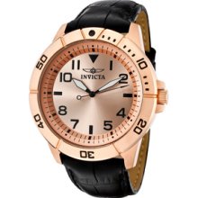 Men's Specialty Rose Dial Black Leather