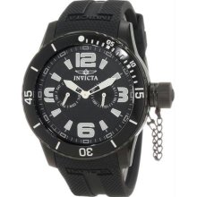 Men's Specialty Stainless Steel Case Rubber Strap Black Dial Day and Date