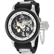 Men's Stainless Steel Case Russian DIver Skeleton Dial Mechanical Black Rubber S