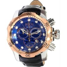 Men's Stainless Steel Reserve Venom Quartz Chronograph Diver Blue Tone Dial Leat