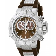 Men's Subaqua Chronograph Stainless Steel Case Rubber Bracelet Brown T