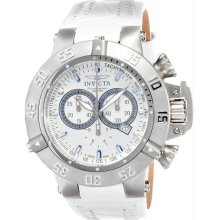 Men's Subaqua Noma III Arctic Edition Chronograph White Dial Leather Strap 500M