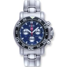 Mens Swiss Military Navy Diver Stnlss Steel Blue Dial Chrono Watch