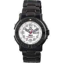 Mens Trident by Reactor White Dial Bracelet Black Nitride 59505