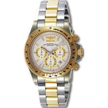 Men's Two Tone Stainless Steel Speedway Diver Chronograph White Dial