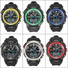 Mens Waterproof Digital Analog Alarm Sport Quartz Wrist Watch