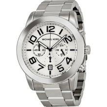 Michael Kors Mercer Chronograph Silver Dial Stainless Steel Mens Watch Mk8290