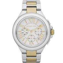 Michael Kors Mid-Size Silver Color Golden Stainless Steel Camille
