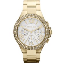 Michael Kors Mid-Size Golden Stainless Steel Camille Chronograph
